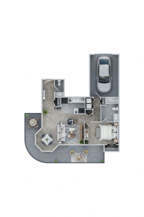 850 Square-Feet A3 Floor Plan Unit at Mansions at Delmar Apartments in Delmar, NY